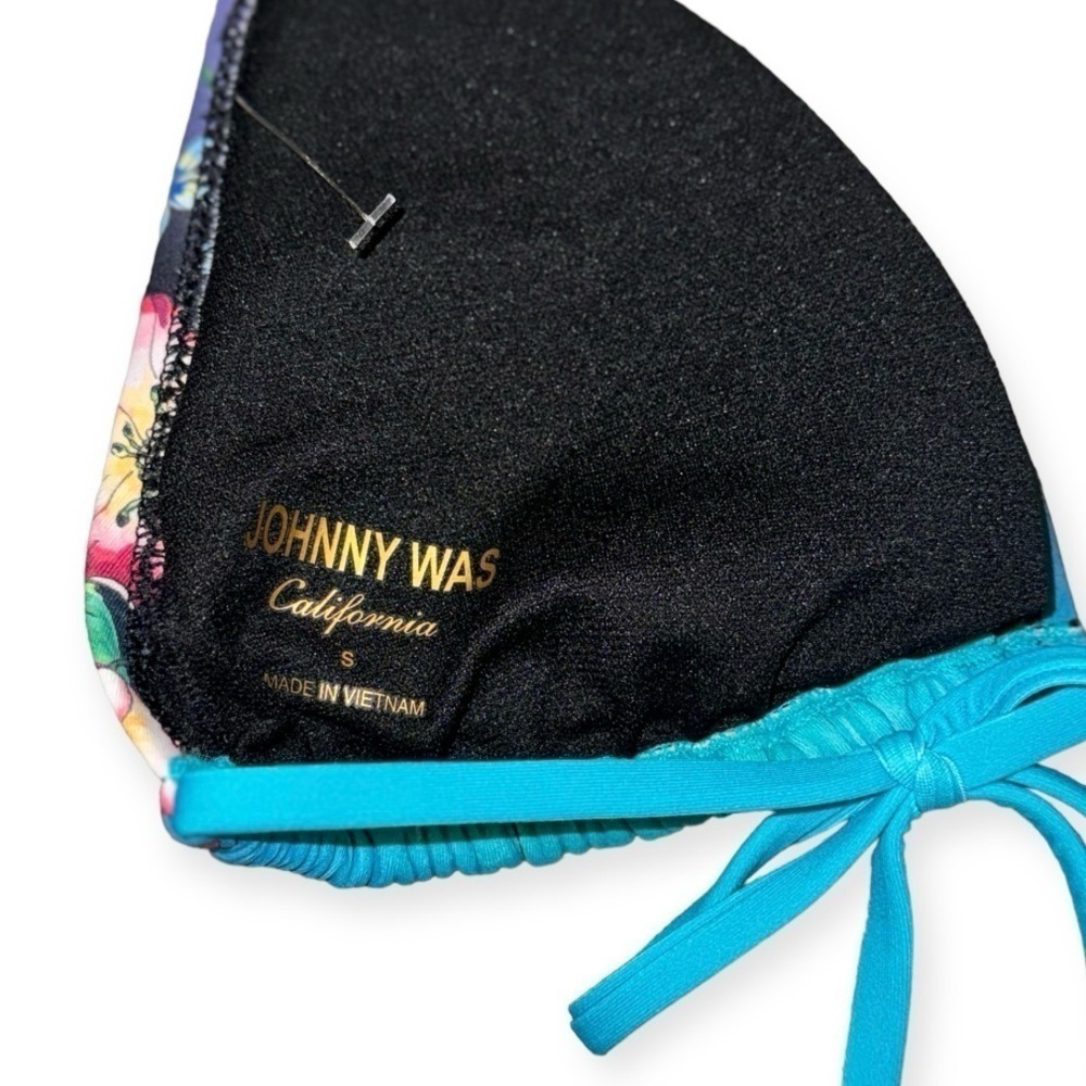 Johnny Was Ring Floral Triangle Bikini Top Size Small MSRP $98 NEW - Picture 6 of 6